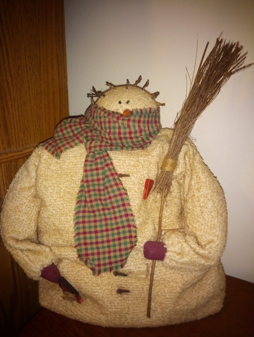 Primitive Weighted Stuffed Cloth Snowman